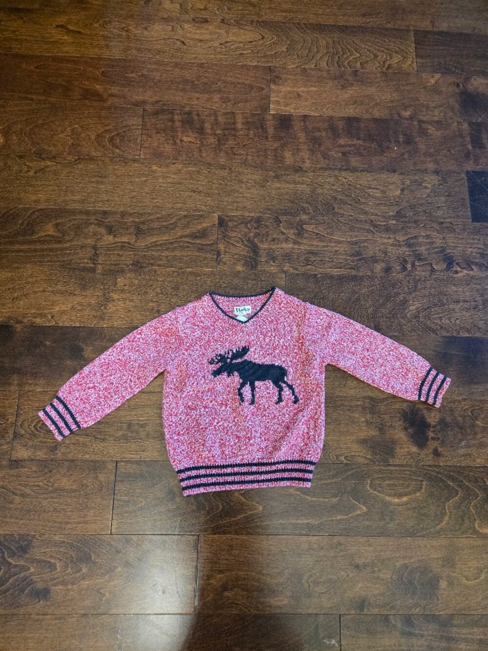 Hatley Moose Kids V-Neck Sweater Size 3T
